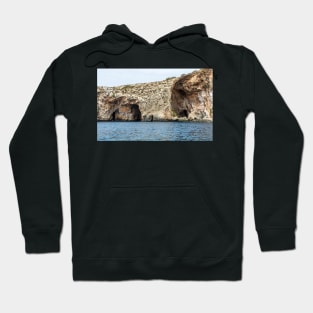 Rocky edges of the Blue Grotto, Malta Hoodie